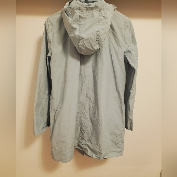 Eileen Fisher lightweight hooded windbreaker coat. Light blue. Oversized size S. - Picture 2 of 12